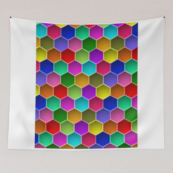 Item preview, Multi-colored Hexagon Pattern designed and sold by kennasato.