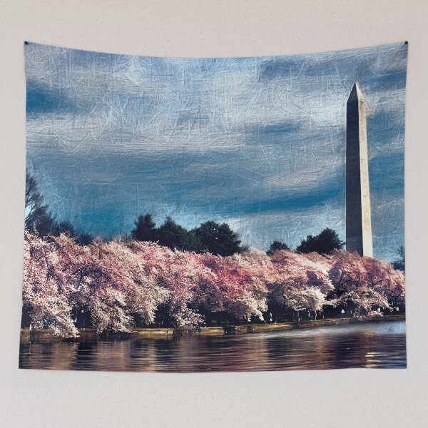 Item preview, Cherry Blossoms at the Washington Monument designed and sold by bloomingvine.