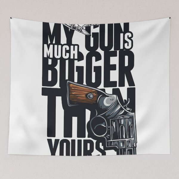 Item preview, My Gun Is Bigger Than Your Gun - Art \ Tshirt print designed and sold by Very Peculiar.