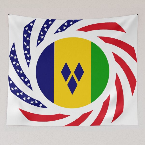 Item preview, Saint Vincentian American Multinational Patriot Flag Series designed and sold by Carbon-Fibre Media.