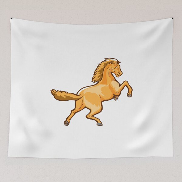 Aperçu de l'œuvre Colt Horse Prancing Rear Isolated Retro créée et vendue par patrimonio.