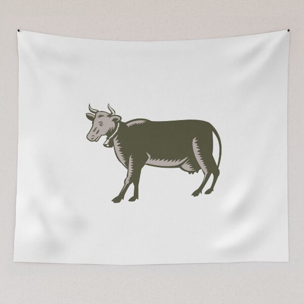 Item preview, Dairy Cow Side View Woodcut designed and sold by patrimonio.