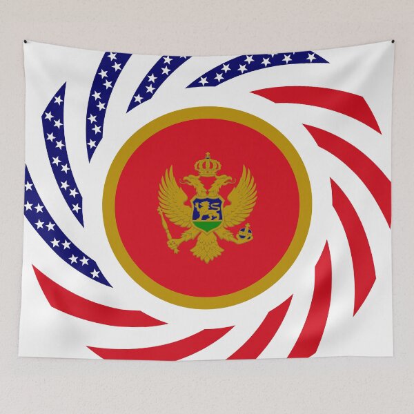 Item preview, Montenegrin American Multinational Patriot Flag Series designed and sold by Carbon-Fibre Media.