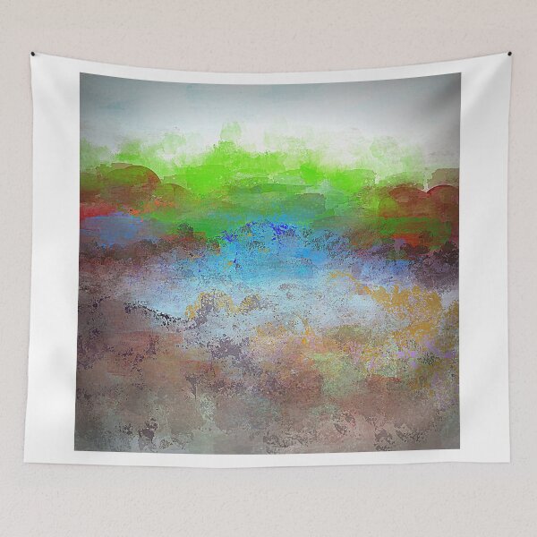 Item preview, Landscape Design in Bright Green and Aqua Blue designed and sold by Jessielee72.