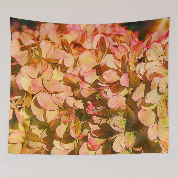 Item preview, Pink and Cream Hydrangea Flowers designed and sold by bloomingvine.