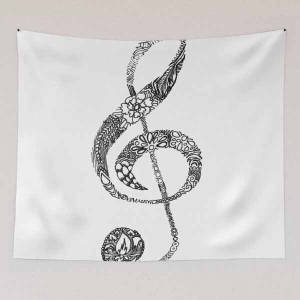 Item preview, Patterned Treble Clef designed and sold by LegendOfZeldy.
