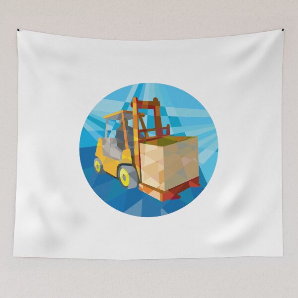 Item preview, Forklift Truck Materials Box Circle Low Polygon designed and sold by patrimonio.