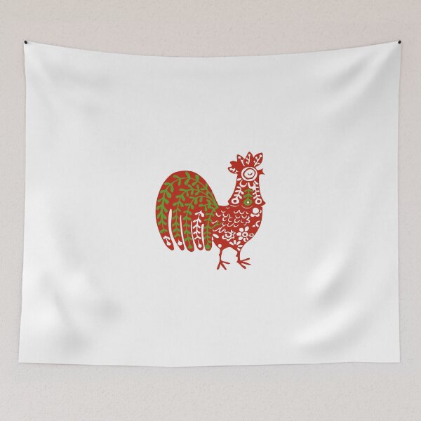 Item preview, Rooster animal ethno naive animal art designed and sold by SofiaYoushi.