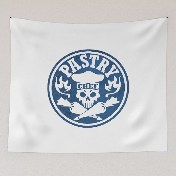 Item preview, Pastry Chef Skull Logo Blue designed and sold by sdesiata.