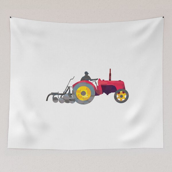 Item preview, Farmer Driving Vintage Farm Tractor Low Polygon designed and sold by patrimonio.