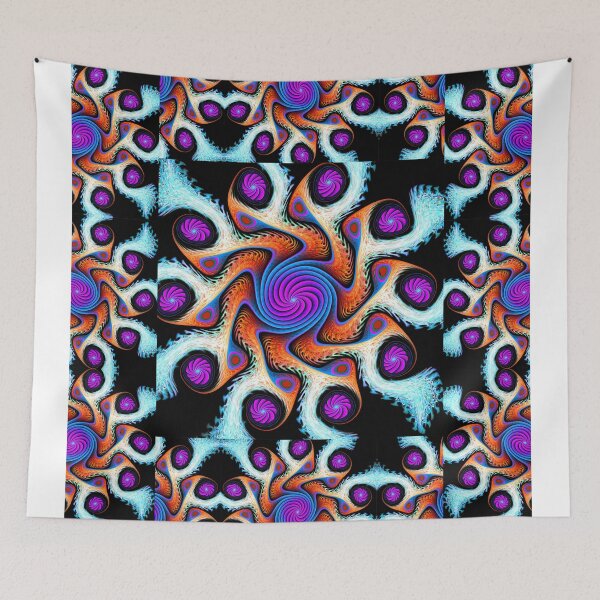 Item preview, Playful pattern in blue, purple, orange and white designed and sold by walstraasart.