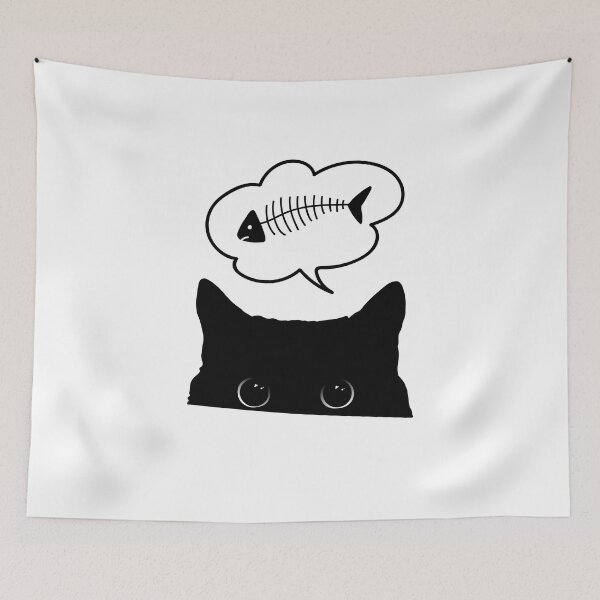 Item preview, Cat thinking about fish. designed and sold by msOctopus.