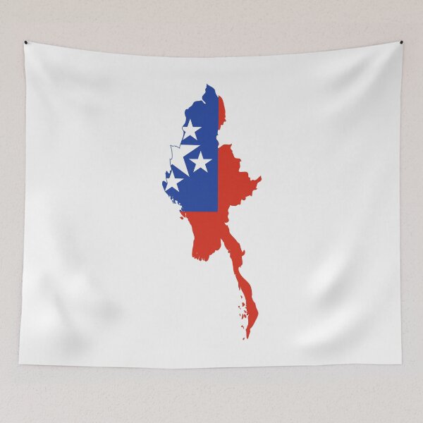 Item preview, Flag Map of Burma  designed and sold by abbeyz71.