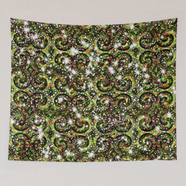Item preview, Green Red Sparkle Swirls designed and sold by bloomingvine.