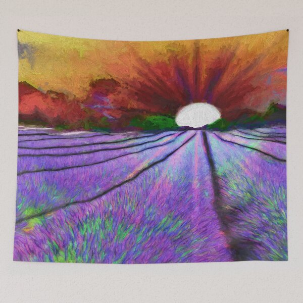 Item preview, Lavender Field at Sunset designed and sold by bloomingvine.