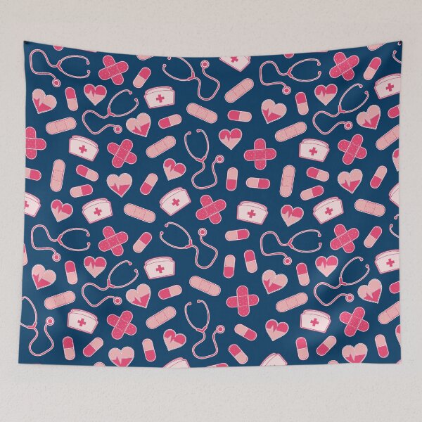 Item preview, Pink and Blue Nurse Pattern designed and sold by cikedo.