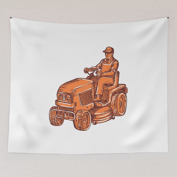 Item preview, Gardener Ride-On Mower Etching designed and sold by patrimonio.
