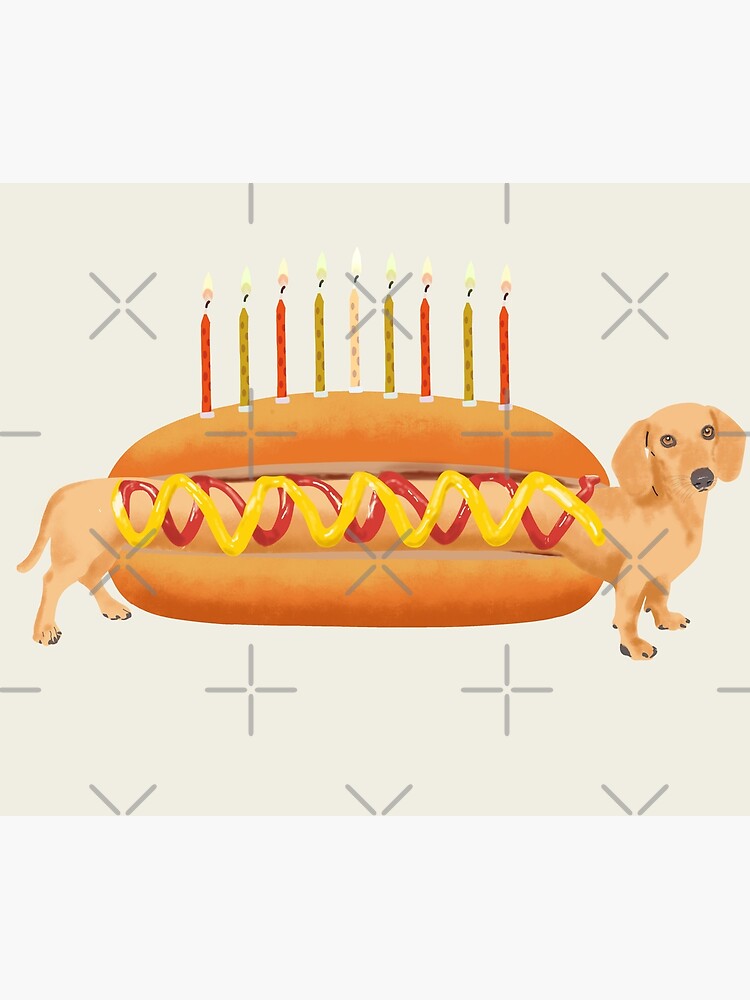 Aimant frigo dachshund hot dog pour l'anniversai - Cultura
