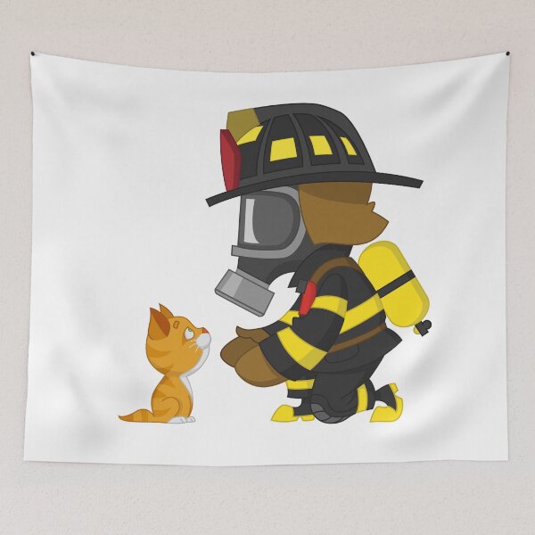 Item preview, Firefighter rescues kitten designed and sold by Evgenii Sidorov.