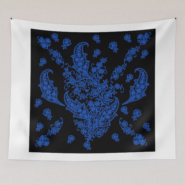 Item preview, Blue on Black Paisley Pattern designed and sold by Greenbaby.
