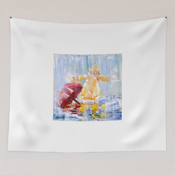Item preview, I Love Rain: Palette Knife painting by Alma Lee designed and sold by Alma Lee.