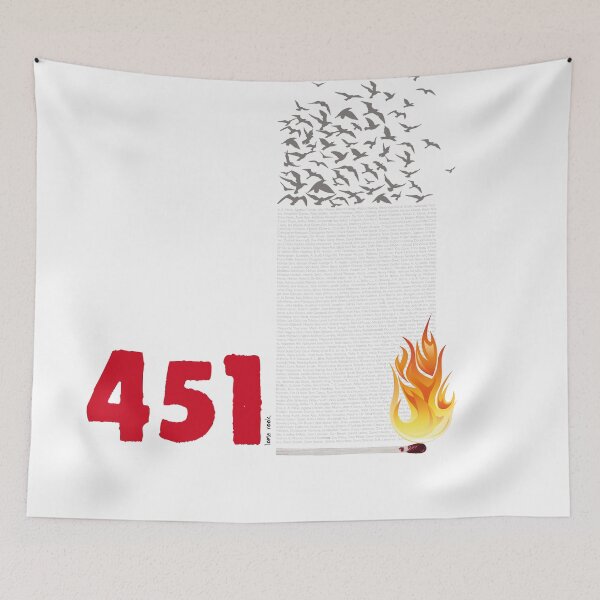 Item preview, Fahrenheit 451, burning words designed and sold by quietmole.