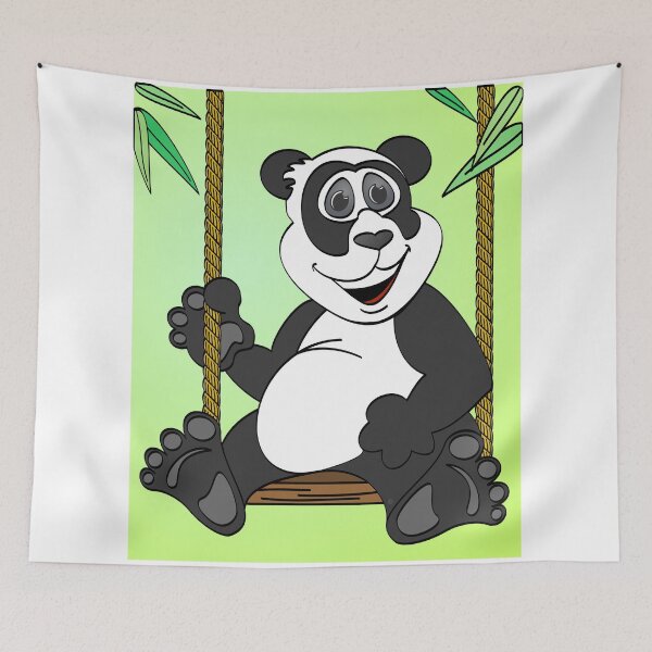 Item preview, Green Panda Bear Cartoon Swing designed and sold by Scott Hayes.