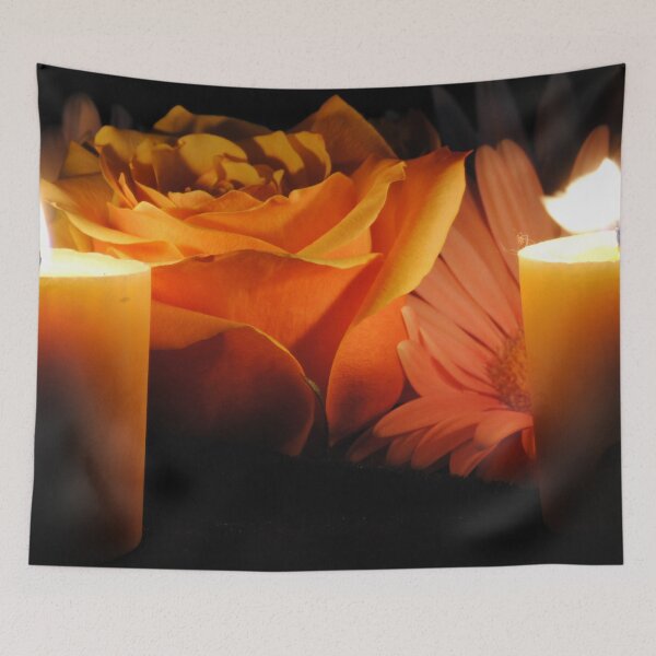 Item preview, Orange Rose in candle Light designed and sold by bloomingvine.