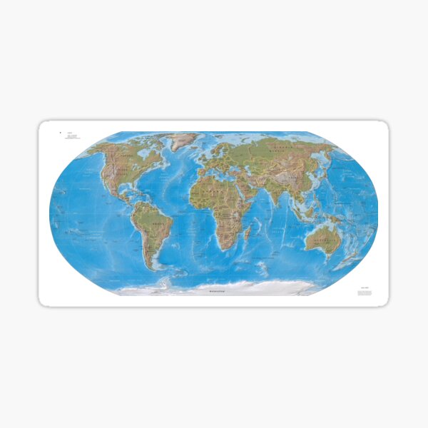 #Physical #Map of the #World 2003 Sticker