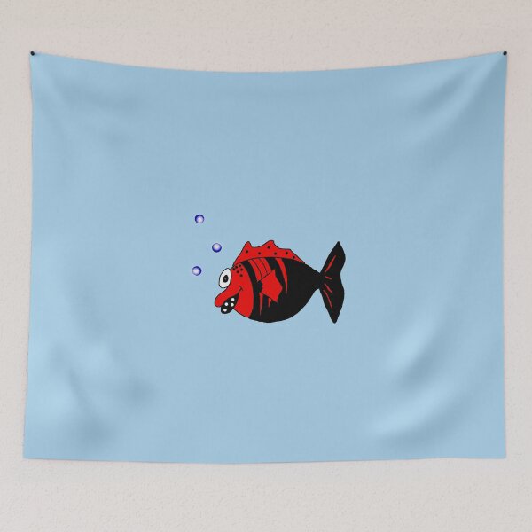 Item preview, Black and red funny fish  designed and sold by MNA-Art.