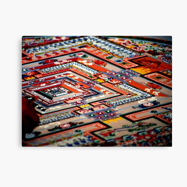 grain by grain, sand mandala. india Canvas Print