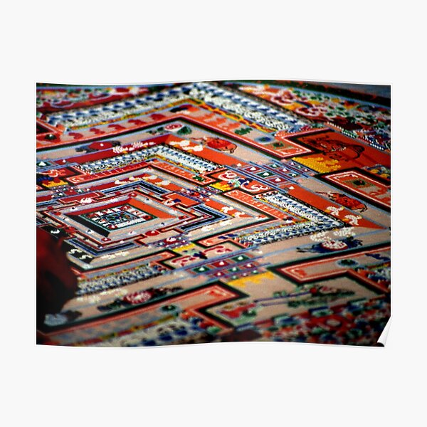 grain by grain, sand mandala. india Poster