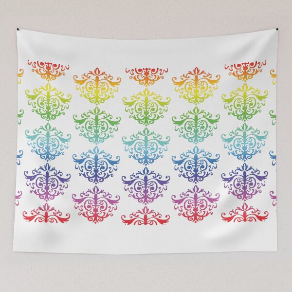 Item preview, Paisley Wallpaper Swirls - Rainbow on White [Roufxis-Rb] designed and sold by RoufXis.