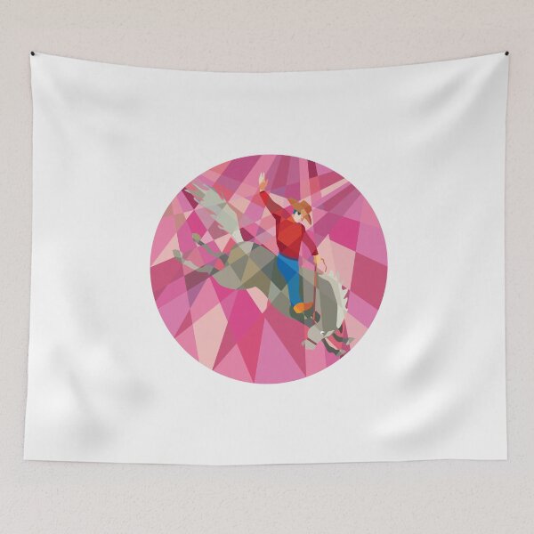 Item preview, Rodeo Cowboy Riding Bucking Bronco Low Polygon designed and sold by patrimonio.