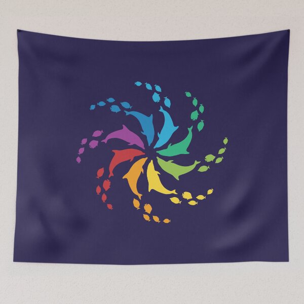 Item preview, Color: Dolphin Rainbow Pinwheel designed and sold by Peppermint Narwhal.