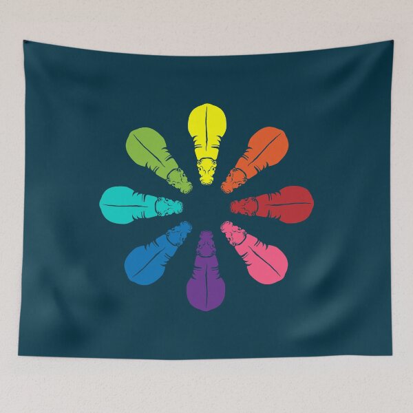 Artikelvorschau, Farbe: Hippo Rainbow Pinwheel entworfen und verkauft von Peppermint Narwhal.