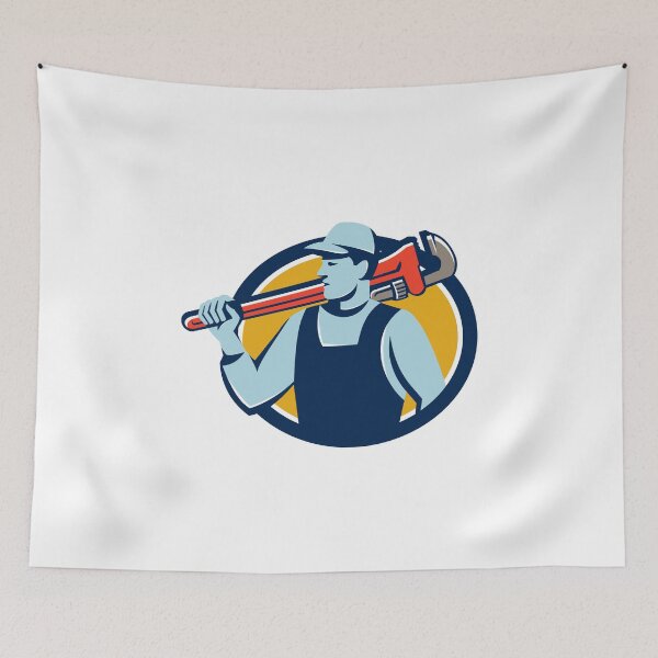Item preview, Plumber Monkey Wrench Shoulder Circle Retro designed and sold by patrimonio.