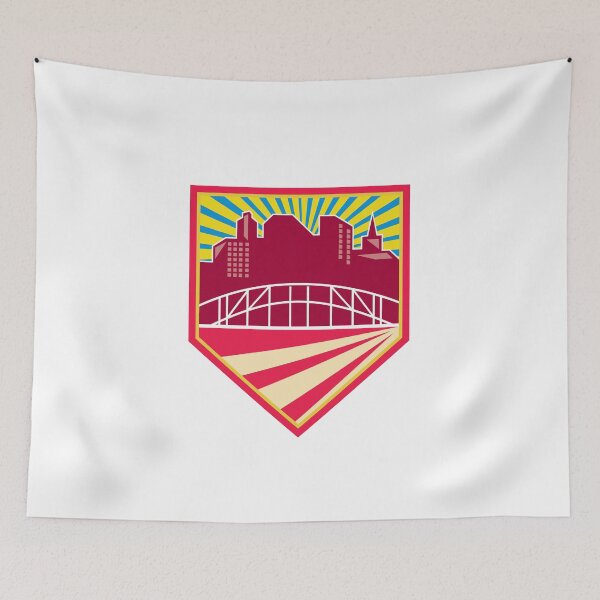 Item preview, Skyscrapers and Bridge Retro Crest designed and sold by patrimonio.