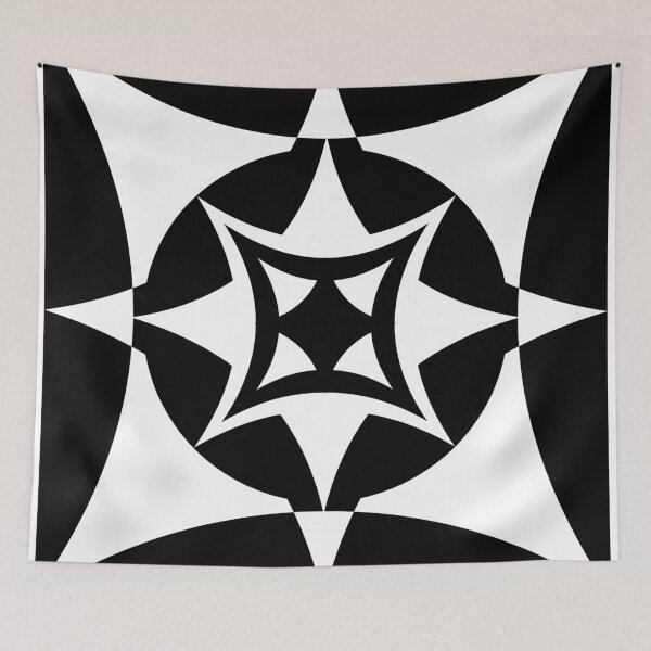 Item preview, Black and white starry square designed and sold by Smaragdas.
