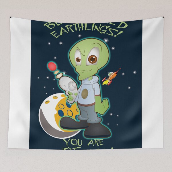 Item preview, Alien Invasion - We are not alone - Alien Art  designed and sold by Very Peculiar.
