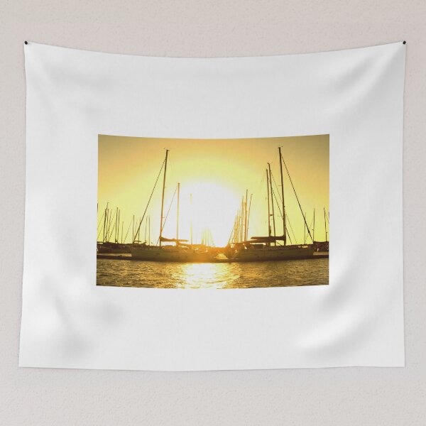 Item preview, Golden sky over yachts designed and sold by KimHSinclair.
