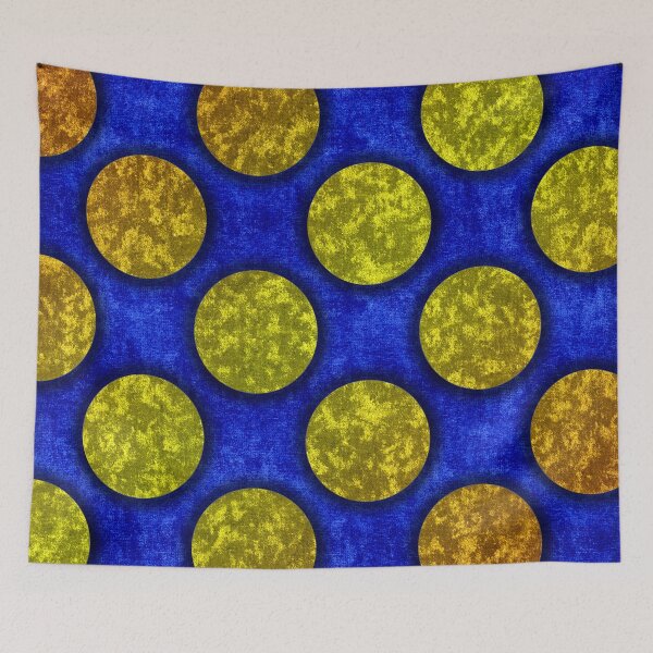 Item preview, Gold and Faux Velvet Polkadots on Blue designed and sold by bloomingvine.