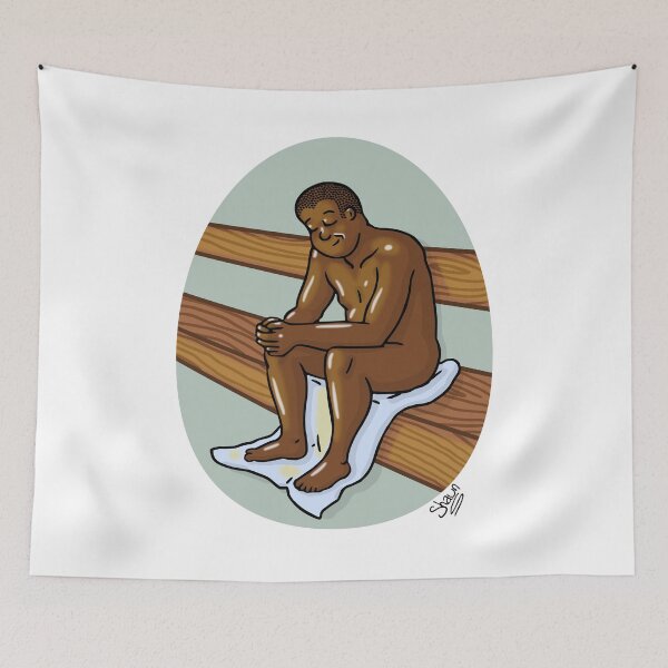 Item preview, Man in Sauna designed and sold by Nude-is-Life.
