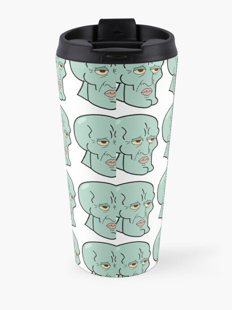 Handsome Squidward Grid Travel Mug By Vouch Redbubble