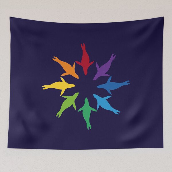Item preview, Color: Sea Lion Rainbow Pinwheel designed and sold by Peppermint Narwhal.