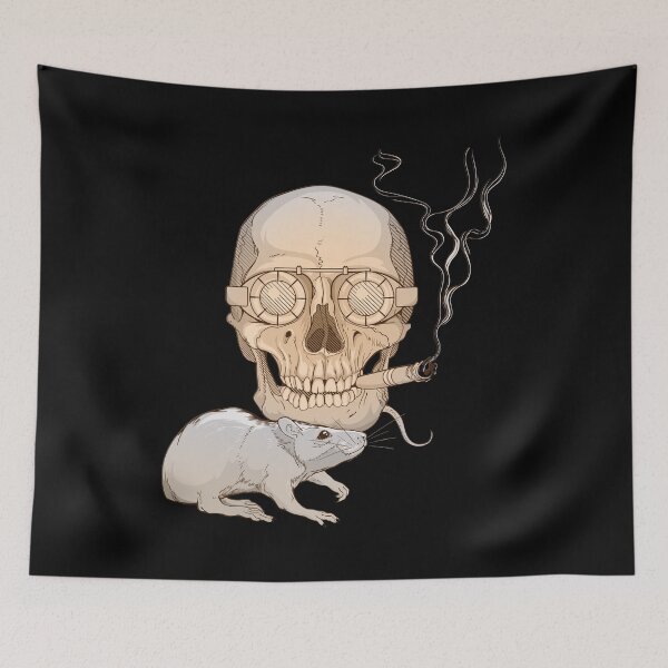 Item preview, a skull with fuming cigar and a rat designed and sold by Nadiiaz.