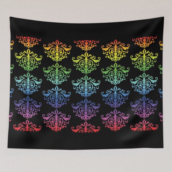 Item preview, Paisley Wallpaper Swirls - Rainbow on Black [Roufxis-Rb] designed and sold by RoufXis.