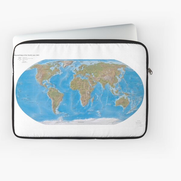 #Physical #Map of the #World 2003 Laptop Sleeve