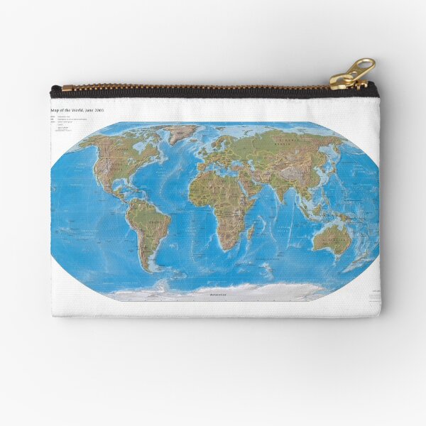 #Physical #Map of the #World 2003 Zipper Pouch