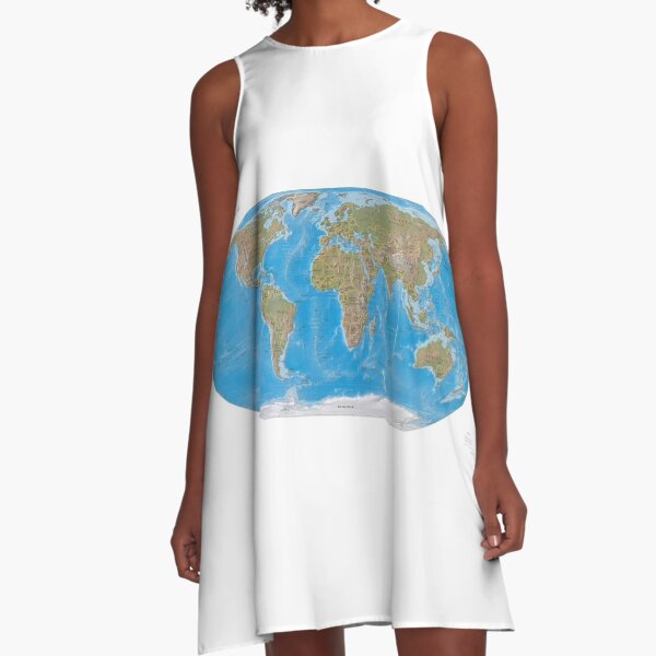 #Physical #Map of the #World 2003 A-Line Dress